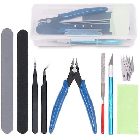 9/24 Pieces Miniature Model Tool Kit – Modeling Tools Set with Storage Box for Buildings, Airplanes, Cars & Robots