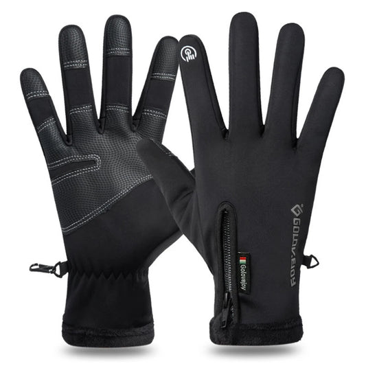 Winter Thermal Motorcycle Gloves – Fleece-Lined, Waterproof, Cold-Proof Full Finger Riding Gloves