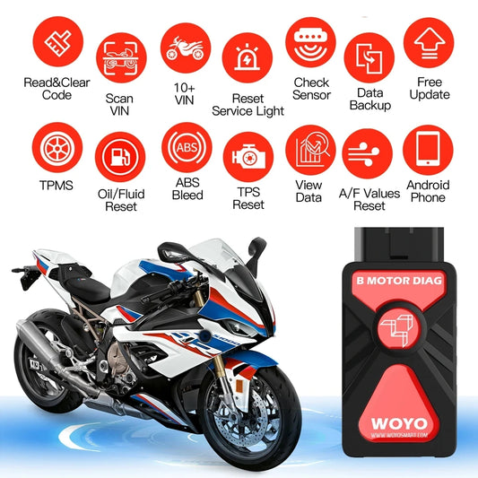 WOYO CTB008 – Wireless OBD2 Diagnostic Scanner for BMW Motorcycles
