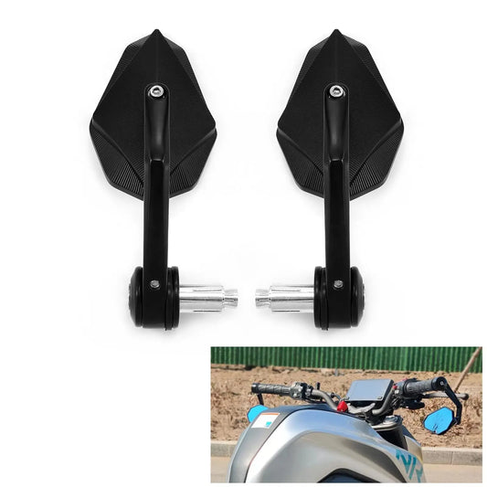 1 Pair Aluminum 7/8" (22mm) Motorcycle Rearview Bar End Mirrors – Universal Handlebar Accessories for Scooters &amp; Motorbikes