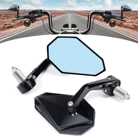 1 Pair Aluminum 7/8" (22mm) Motorcycle Rearview Bar End Mirrors – Universal Handlebar Accessories for Scooters &amp; Motorbikes