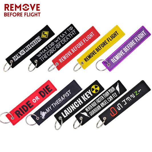 "Real Men Like Curves" Embroidered Keychain – Motorcycle &amp; Car Key Ring for Riders