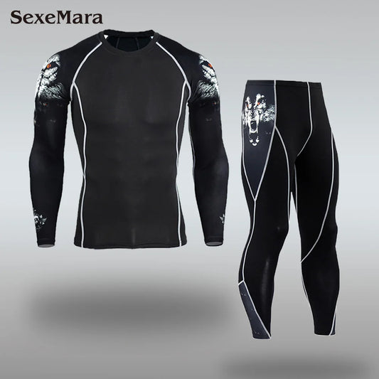 Men’s Thermal Compression Underwear Set – Quick-Dry Long Johns for Sport &amp; Riding