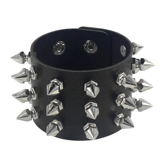 2024 PU Leather Studded Bracelet – Punk Spike Rivet Choker &amp; Wrist Cuff Bangle