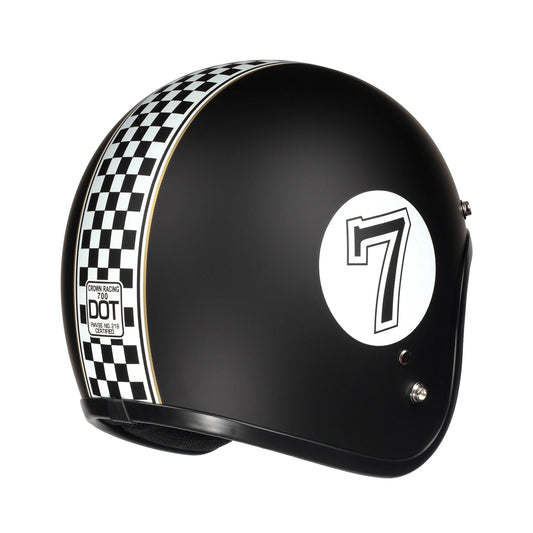 Classic 3/4 Open-Face Helmet – DOT Certified Vintage Style for Motorbikes &amp; Scooters