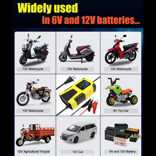 12V Smart Battery Charger Maintainer – 2A Automatic Repair &amp; Desulfator