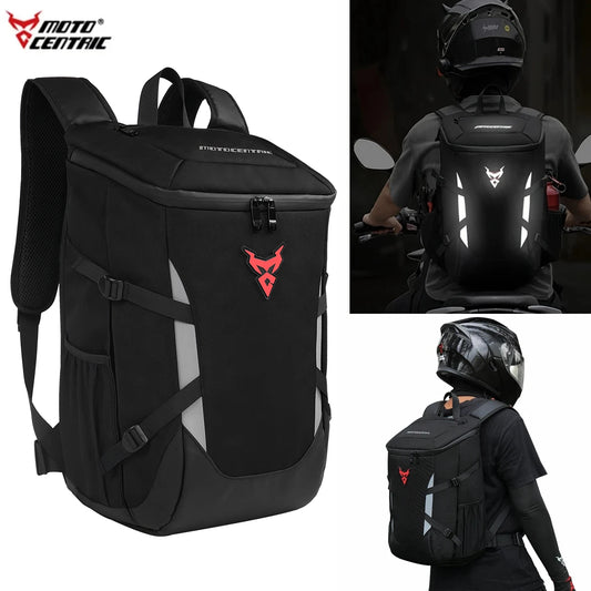 Waterproof Motorcycle Helmet Backpack – Reflective Riding Bag for Bikers, Travel &amp; Outdoor Sports