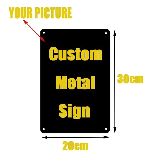 Custom Tin Sign Plaque – Vintage Metal License Plate Wall Art for Home, Room, or Bar Decor