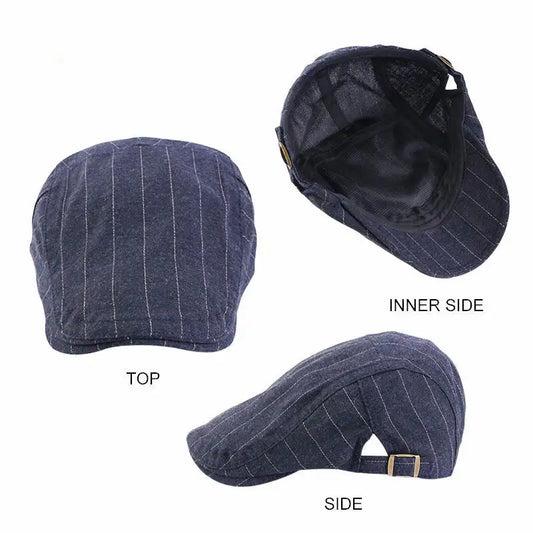 Spring/Summer Lightweight Adjustable Beret – Breathable Painter Style Peaked Cap