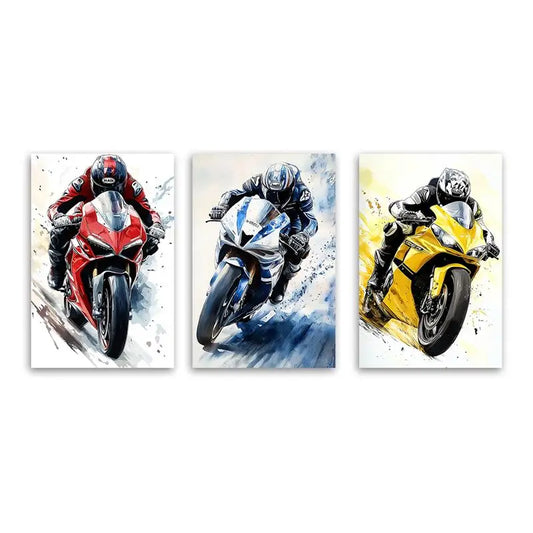 Motorcycle Racing Classic Posters – Self-Care Inspired Canvas Wall Art for Home &amp; Bedroom Decor