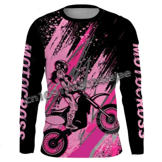 Oversized Mountain Speed Control Motorcycle Shirt – Long Sleeve Off-Road Racing Tee for Men &amp; Women