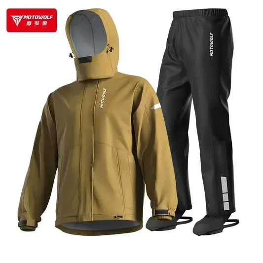 Motowolf Windproof Motorcycle Raincoat – Waterproof, Lightweight Rain Suit for Men &amp; Women