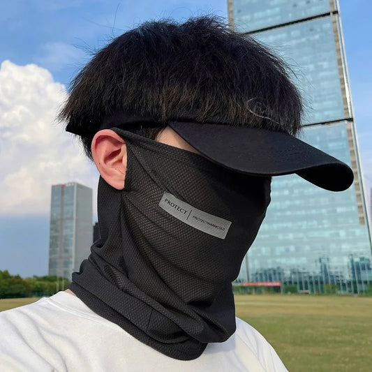 Summer Ice Silk Face Cover – UV Protection Neck Wrap for Outdoor Cycling &amp; Sports
