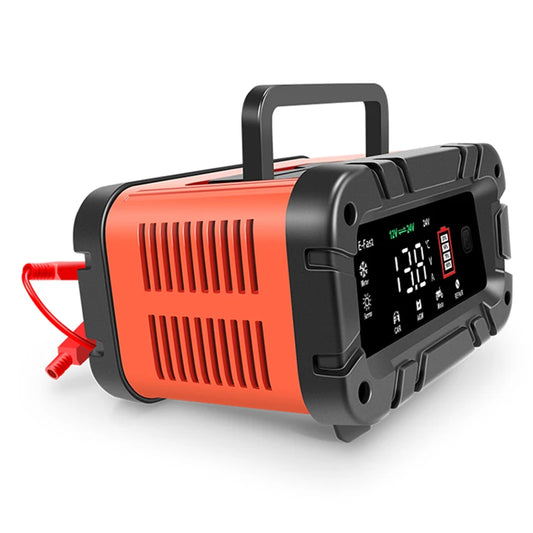EAFC 10A/5A Smart Car Battery Charger – 12V/24V Pulse Repair with LCD Display