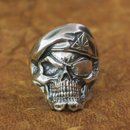925 Sterling Silver Pirate Skull Ring – Biker Rock Punk Jewelry (US Size 7–15)