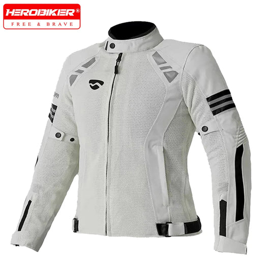 Women's Summer Motorcycle Jacket – Breathable Mesh, Windproof &amp; Anti-Drop Riding Gear