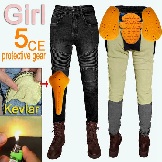 Women’s Kevlar Motorcycle Jeans – Protective Aramid Riding Pants
