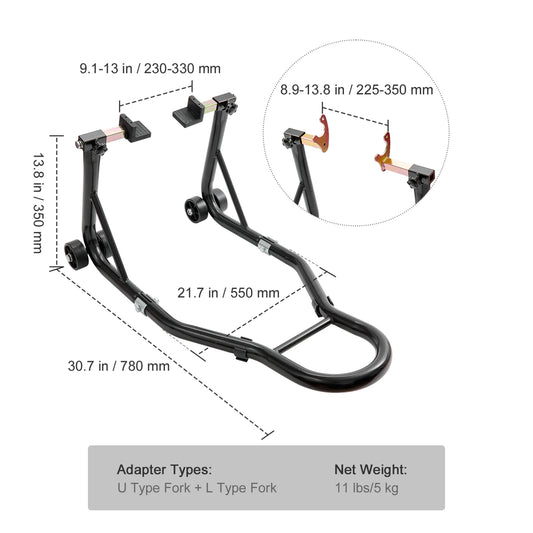 SucceBuy Motorcycle Stand Lift – 850lbs Front &amp; Rear Combo Wheel Lift Set