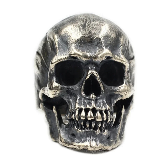 Heavy Punk Skull Ring for Men – Real 925 Sterling Silver Biker Skeleton Band