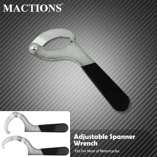 Motorcycle Spanner Wrench – Adjustable 2" to 4-3/4" Shock Absorber Tool
