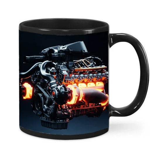 Mechanical Engine-Themed Ceramic Coffee Mug – For Car &amp; Motorcycle Enthusiasts