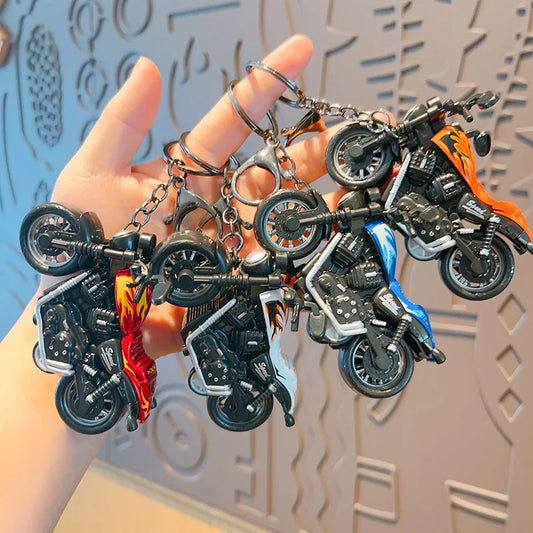 Cartoon Mini Harley Motorcycle Keychain – 3D Alloy Simulation Motorbike Gift for Men &amp; Couples