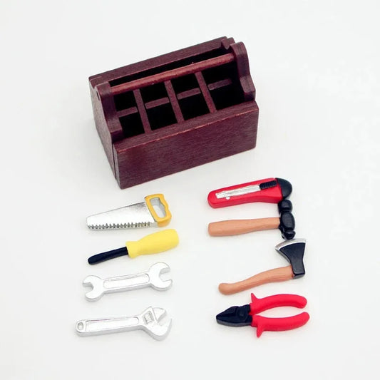 Diorama Toolbox Model – Miniature Alloy Tool Set for Dollhouse &amp; Scene Decoration