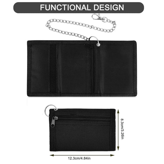 Men’s Anti-Theft Chain Zipper Wallet – Compact Tri-Fold Travel &amp; Sports Wallet for Teens