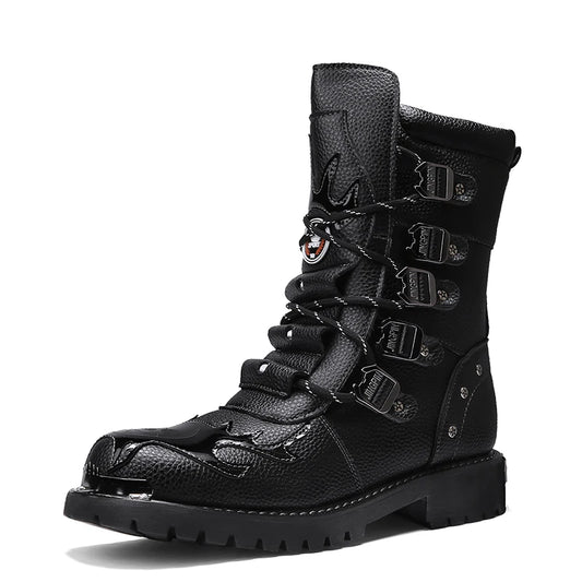 Four-Season High-Top Motorcycle Boots – Outdoor Protective Riding Shoes for Men