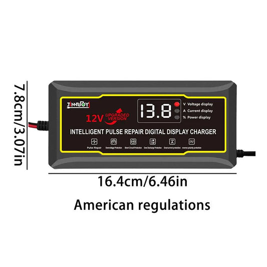 Smart 12V Motorbike Battery Charger &amp; Maintainer – Pulse Repair with Digital Display