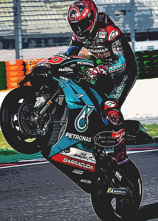 Valentino Rossi Motorcycle Racer Poster – Sports Canvas Wall Art for Living Room &amp; Home Decor