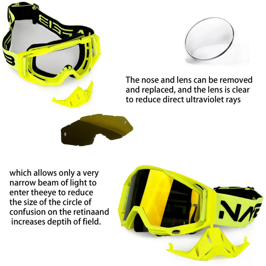 NAFEIB Motocross Glasses – Windproof Motorcycle Sunglasses with Tear-Off Film for Men
