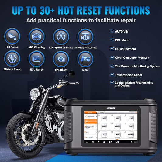 ANCEL MT500 – 2024 Motorcycle Full-System Diagnostic Tool with ECU Settings
