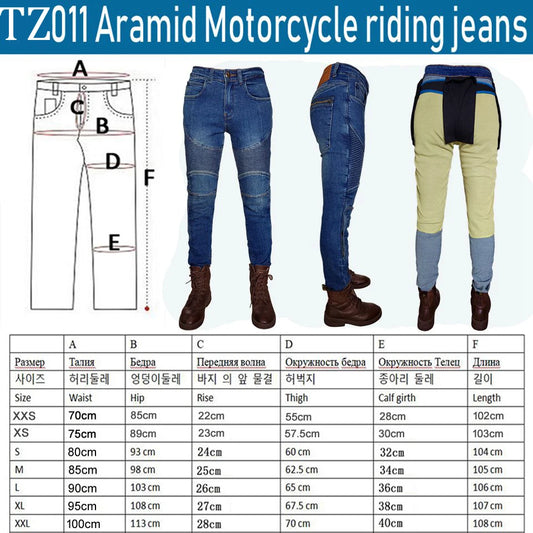 Women’s Kevlar Motorcycle Jeans – Protective Aramid Riding Pants
