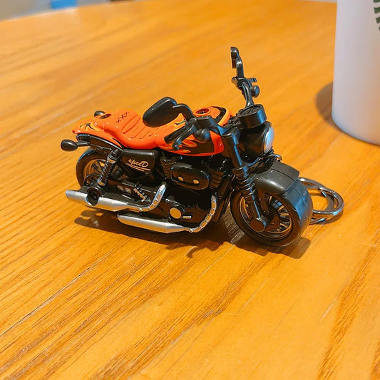Cartoon Mini Harley Motorcycle Keychain – 3D Alloy Simulation Motorbike Gift for Men &amp; Couples