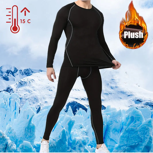 Men’s Thermal Base Layer Set – Tight Long Sleeve &amp; Pants for Skiing, Motorcycling, and Winter Sports
