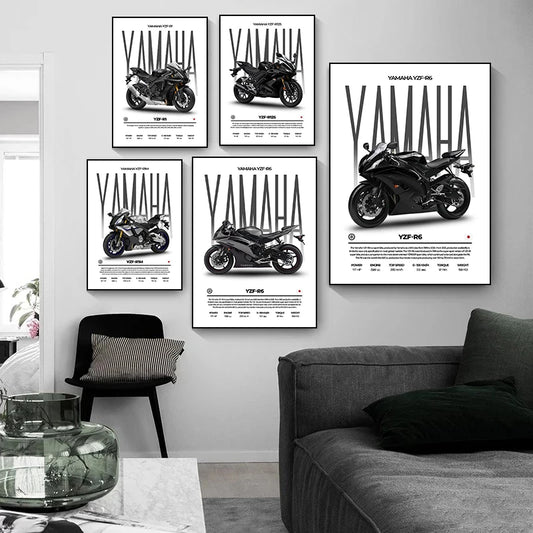 Super Cool Y-Yamaha Motorcycle Performance Canvas Posters – Modern Wall Art for Home &amp; Gifts