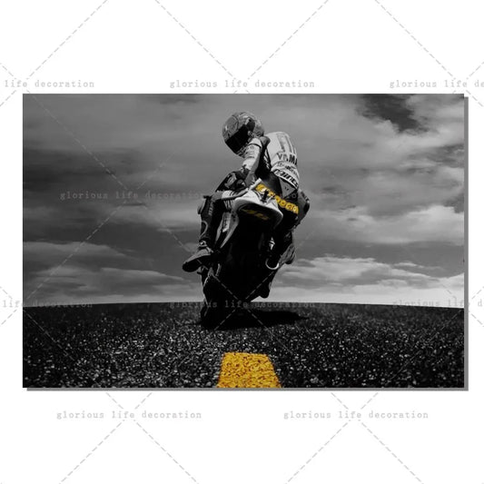 Motorcycle Racing Biker Canvas Art Poster – Sports Bike Wall Decor for Living Room &amp; Bedroom
