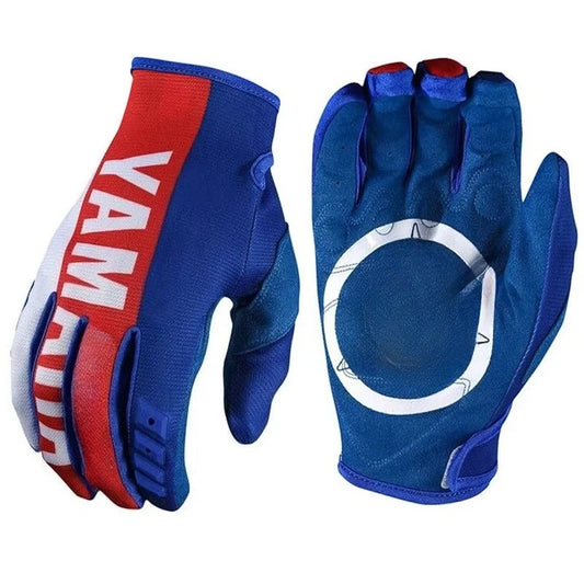 RACING Moto Gloves for Yamaha – Blue Motocross &amp; Mountain Bike Riding Gloves for Men
