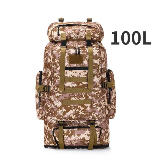 80L/100L Tactical Mountaineering Backpack – Large Capacity Outdoor Hiking &amp; Camping Rucksack