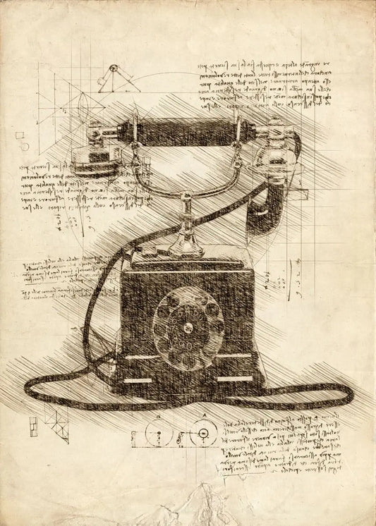 Da Vinci-Inspired Astronaut &amp; Machine Sketches Canvas Poster – Vintage Space &amp; Motorcycle Wall Art for Study Room