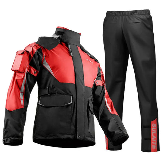 Waterproof Reflective Motorcycle Rain Suit – Ultra-thin &amp; Breathable Raincoat for Bikers and Cyclists