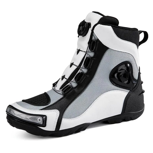 Knight-Style Motorcycle Boots – Anti-Slip Wear-Resistant Off-Road Riding Shoes for Men &amp; Women