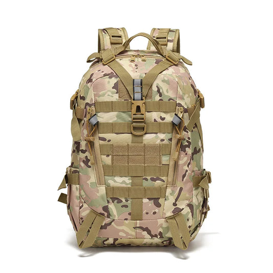 40L Tactical Molle Camouflage Backpack – Outdoor Reflective Assault Rucksack for Hiking, Camping &amp; Riding