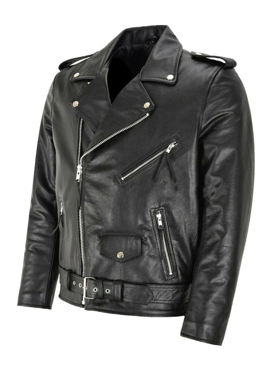 Men’s PU Leather Motorcycle Jacket – Slim Fit Fashion Leather Coat