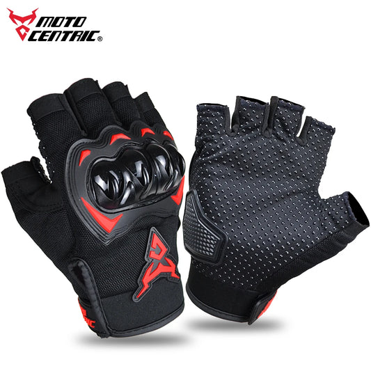 MOTOCENTRIC Summer Half-Finger Motorcycle Gloves – Breathable &amp; Protective