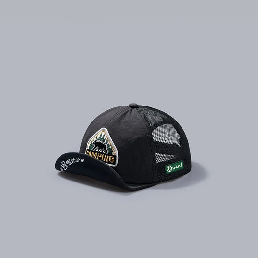 Big Size Short Visor Baseball Cap – Breathable Mesh Trucker Hat for Men