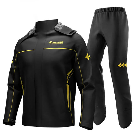 Waterproof Reflective Motorcycle Rain Suit – Ultra-thin &amp; Breathable Raincoat for Bikers and Cyclists