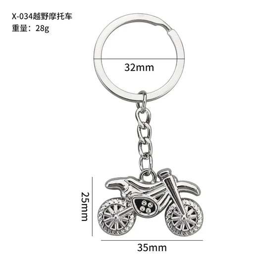 3D Motorcycle Metal Keychain – Stainless Steel Keyring Pendant for Moto Enthusiasts