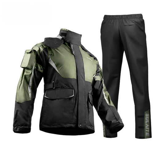 Waterproof Motorcycle Raincoat Suit – Reflective Riding Jacket &amp; Pants Set for Men and Women